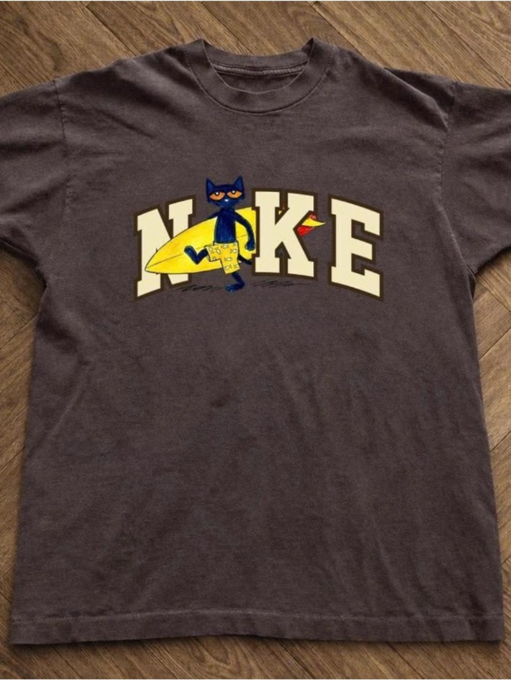Gildan Nike Pete the cat dark chocolate Graphic T-shirt